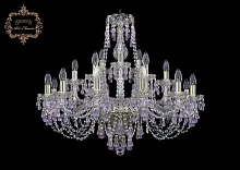 Люстра подвесная хрустальная 11.24.12+6+3.300.Gd.V7010 Богемиа Арт Классик прозрачная на 21 лампу, основание золотое в стиле классический Люстра подвесная хрустальная 11.24.12+6+3.300.Gd.V7010 Богемиа Арт Классик прозрачная на 21 лампу, основание золотое в стиле классический